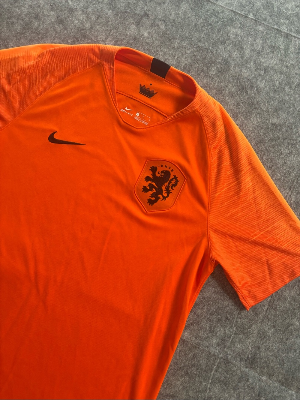 Nike Netherlands 2018 Authentic Home Soccer Jersey Orange Men's Large